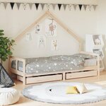 vidaXL Cadre de lit pour enfants gris 80x200 cm bois de pin massif