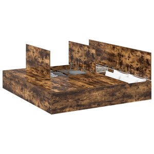Cadre de lit de rangement vidaXL Chêne fumé 200x200 cm