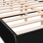 vidaXL Cadre de lit noir 135x190 cm bois d'ingénierie et métal