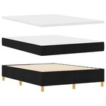 vidaXL Lit à ressorts avec matelas et banc noir 140x200 cm en tissu