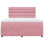 vidaXL Sommier à lattes de lit avec matelas Rose 180x200 cm Velours