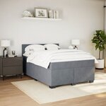 vidaXL Sommier à lattes de lit et matelas Gris foncé 140x190cm Velours
