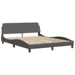 vidaXL Cadre de lit avec LED sans matelas gris 160x200 cm