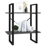 vidaXL Bibliothèque à 2 niveaux Gris 60x30x70 cm bois d'ingénierie