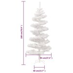 vidaXL Arbre de Noël hélicoïdal pré-éclairé et support blanc 180cm PVC