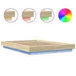 vidaXL Cadre de lit avec lumières LED chêne sonoma 120x200 cm