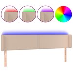 vidaXL Tête de lit à LED Cappuccino 203x16x78/88 cm Similicuir