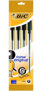 étui de 4 stylos à bille Cristal Medium, noir BIC