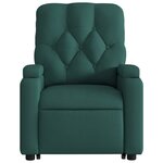 vidaXL Fauteuil inclinable de massage Vert foncé Tissu