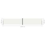 vidaXL Auvent latéral rétractable Crème 200x1200 cm