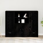 Haute armoire vidaXL en chêne noir 132x35 5x103 5 cm en bois d'ingénierie