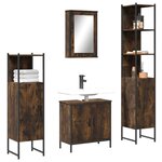 vidaXL Ensemble de meubles de salle de bain 4 Pièces Chêne fumé Bois