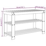 vidaXL Étagère à chaussures 3 niveaux 70x27 5x45 cm bambou