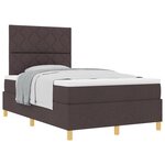 vidaXL Lit à Sommier avec Matelas Marron Foncé 120x200 cm Tissu