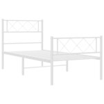 vidaXL Cadre de lit métal avec tête de lit/pied de lit blanc 100x190cm