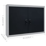 vidaXL Armoire à outils murale Style Industriel Métal Gris et noir
