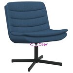 vidaXL Chaise Pivotante Bleue Tissu et Métal Standard Pivotant