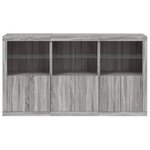 vidaXL Buffet avec lumières LED sonoma gris 181 5x37x100 cm
