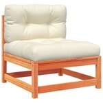 vidaXL Salon de jardin 9 Pièces avec coussins marron cire bois pin massif