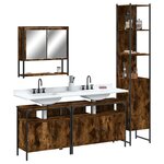vidaXL Ensemble de meubles de salle de bain 4 Pièces Chêne fumé Bois