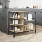 vidaXL Chariot de cuisine chêne sonoma 100x45x89 5cm bois d'ingénierie