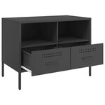 vidaXL Meuble TV noir 68x39x50 5 cm acier laminé à froid