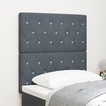 Tête de lit vidaXL Tufté avec Bouton en Cristal Gris Foncé 80 cm Velours