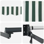 vidaXL Auvent rétractable automatique vert et blanc 450x300 cm