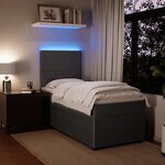 vidaXL Sommier à lattes de lit et matelas Gris foncé 90x200 cm Velours