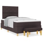vidaXL lit à ressorts avec matelas et banc en brun foncé 120x190 cm tissu