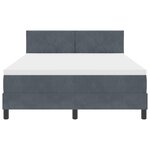 vidaXL Lit à ressort avec matelas Gris foncé 160x200 cm Velours