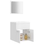vidaXL Ensemble de meubles de salle de bain Blanc brillant Aggloméré