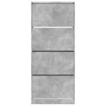 vidaXL Armoire à chaussures 4 tiroirs rabattables gris béton