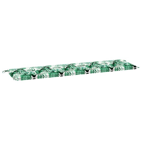 vidaXL Coussin de banc de jardin avec motif de feuilles 180x50x4 cm en tissu Oxford