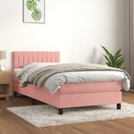 vidaXL Sommier à lattes de lit et matelas Rose 80x200 cm Velours