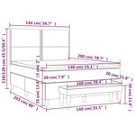 vidaXL Sommier à lattes de lit avec matelas Crème 140x200 cm Tissu