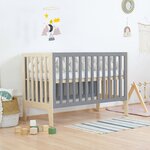 Lit bébé KIPPY 60 x 120 verni et gris
