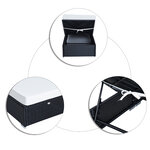 Bain de soleil transat grand confort 195L x 68l x 31H cm dossier inclinable multi-positions matelas épaisseur 10 cm crème résine tressée 4 fils noir