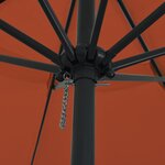 Parasol de jardin vidaXL ø395x245 cm Terracotta