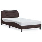 vidaXL Cadre de lit avec lumières LED marron foncé 100x200 cm tissu