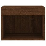 vidaXL Tables de chevet murales avec lumières LED 2 Pièces chêne marron