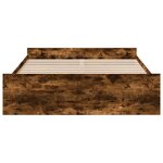 vidaXL Cadre de lit et tiroirs chêne fumé 150x200 cm bois d'ingénierie