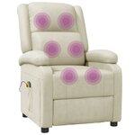 vidaXL Fauteuil de massage Crème Similicuir