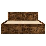 vidaXL Cadre de lit et tête de lit sans matelas chêne fumé 140x200 cm