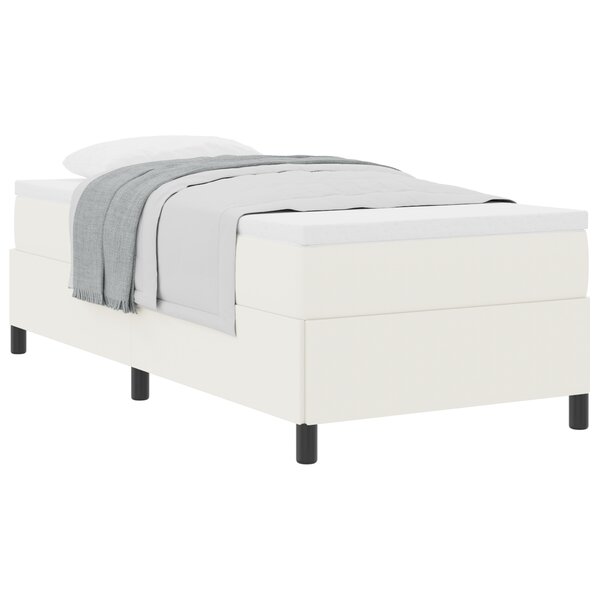 vidaXL Cadre de Lit Crème 90x190 cm en Tissu Côtelé