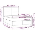 vidaXL Sommier à lattes de lit matelas et LED Noir 140x190 cm Velours