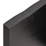 vidaXL Dessus de table marron foncé bois chêne massif traité