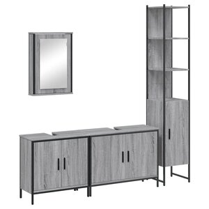 vidaXL Ensemble de meubles de salle de bain 4 Pièces Sonoma gris