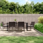 vidaXL Ensemble à manger de jardin 7 Pièces coussins résine tressée acier