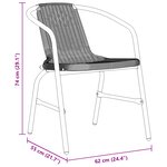 vidaXL Ensemble de jardin de 7 pièces Noir Poly Rattan
